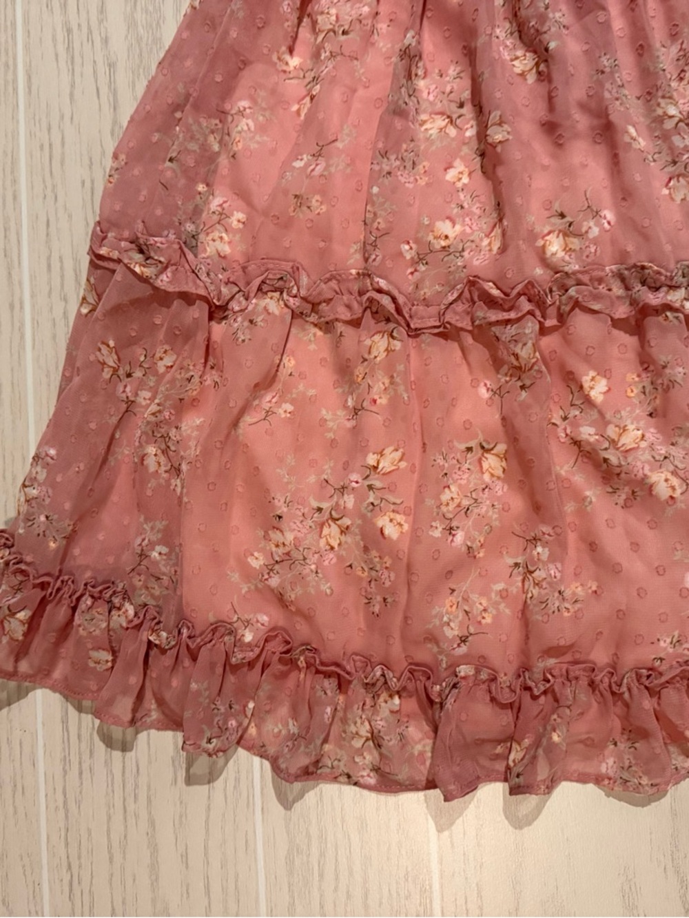 Rare Editions‎ Pink Floral Dress Girls 16 Ruffle Tiered Chiffon Necklace NWT - Picture 5 of 16